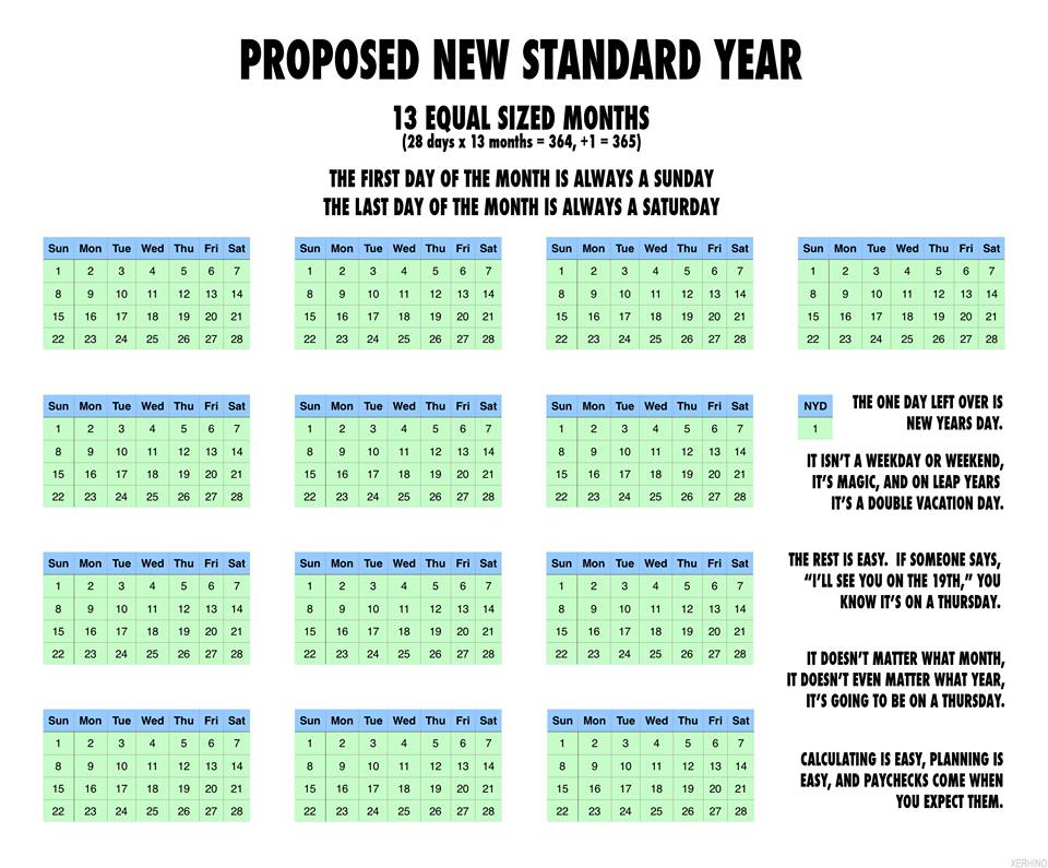 Proposed New Standard Calendar WFMS