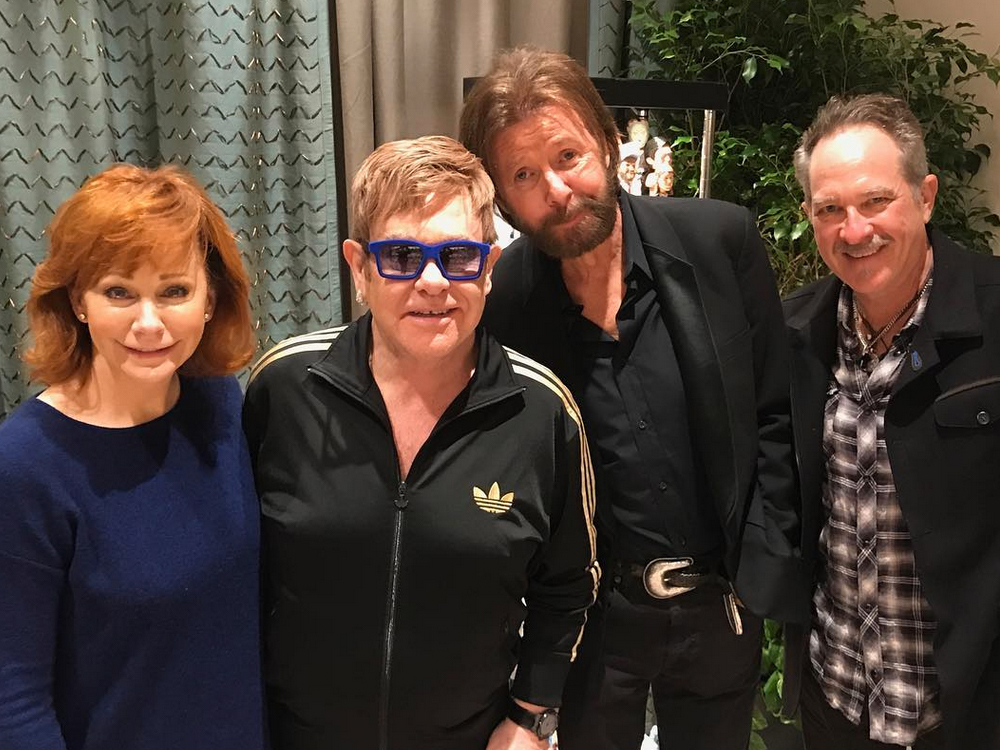 Reba McEntire Hangs With Sir Elton John and Two Other Dudes